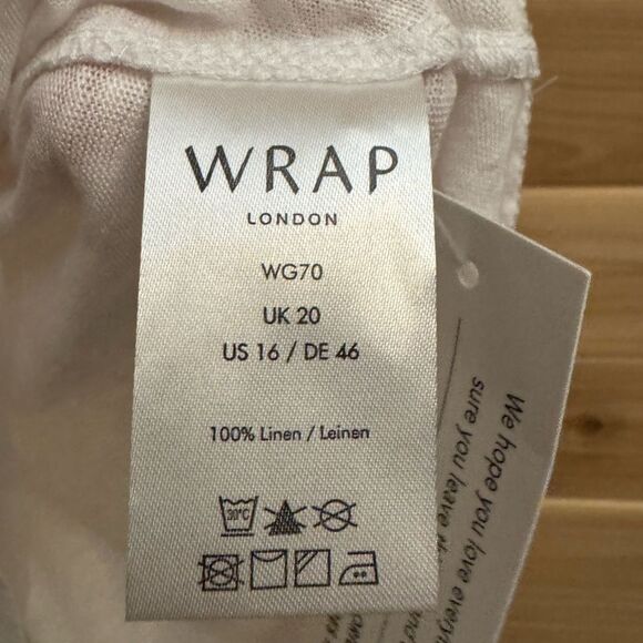 NWT Wrap London Size XL White Linen Spaghetti Strap Tank Top - Picture 9 of 9